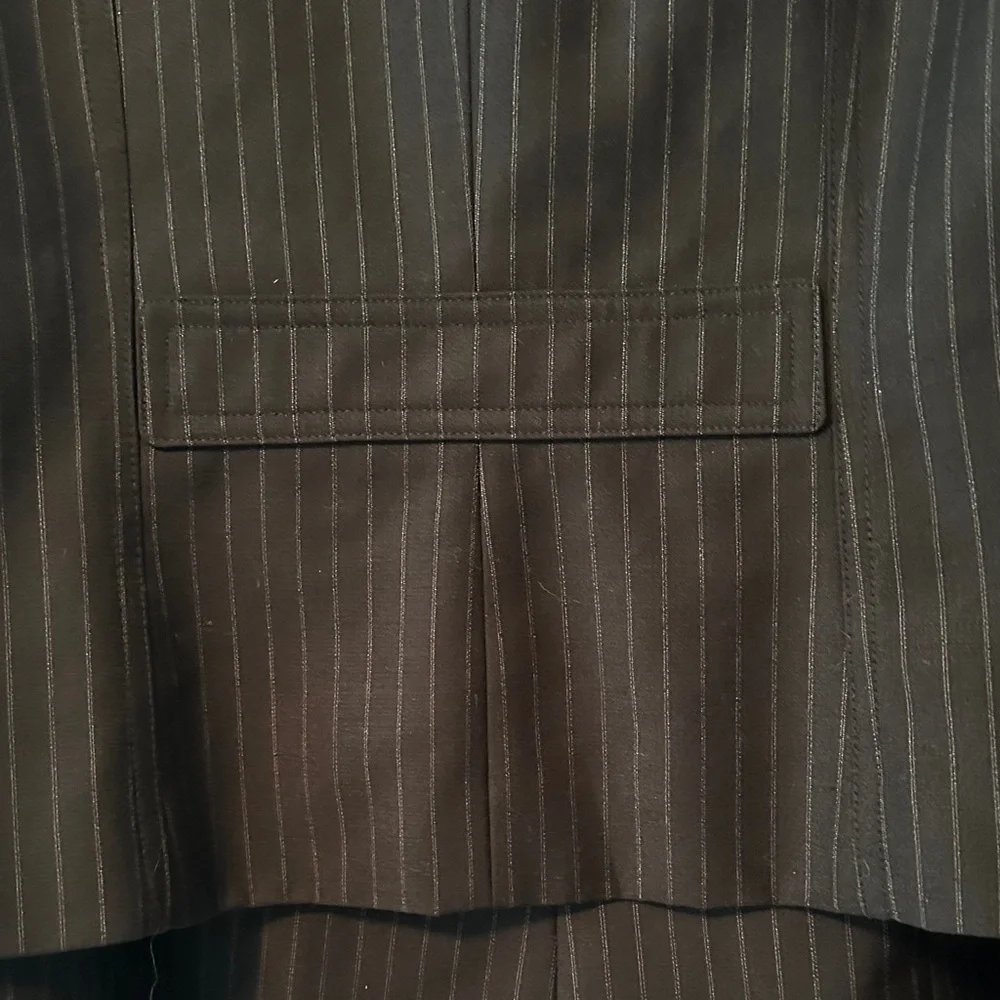 Calvin Klein Dark Charcoal Pinstripe Skirt and Blazer Suit - Picture 4 of 5